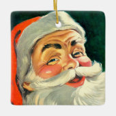 Weihnachten, Jolly Retro 50's Weihnachtsmann Keramikornament (Vorderseite)