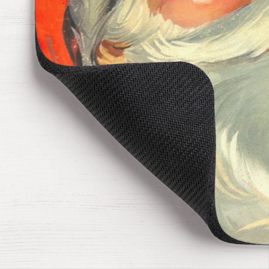 Weihnachten, Jolly Retro 50's Weihnachtsmann Mousepad (Ecke)