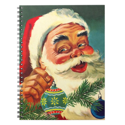 Weihnachten, Jolly Retro 50's Weihnachtsmann Notizblock (Vorderseite)