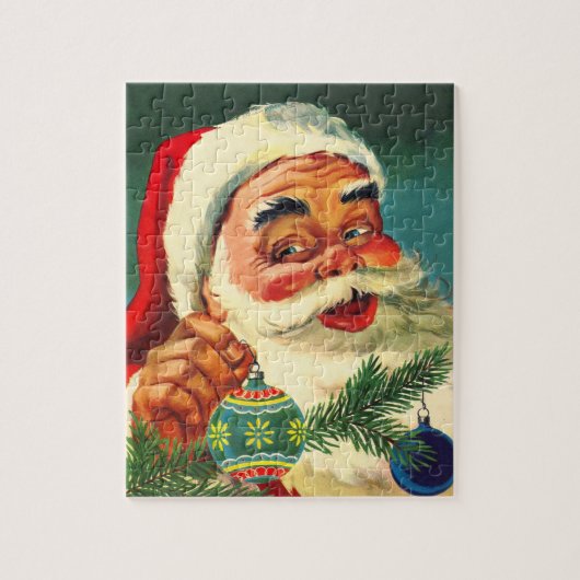 Weihnachten, Jolly Retro 50's Weihnachtsmann Puzzle (Vertikal)