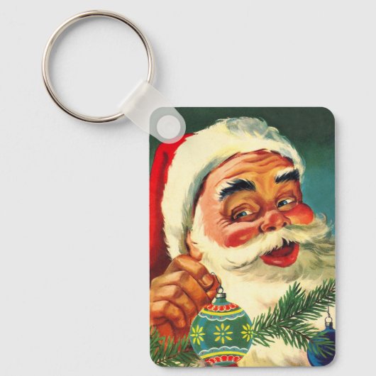 Weihnachten, Jolly Retro 50's Weihnachtsmann Schlüsselanhänger (Vorderseite)