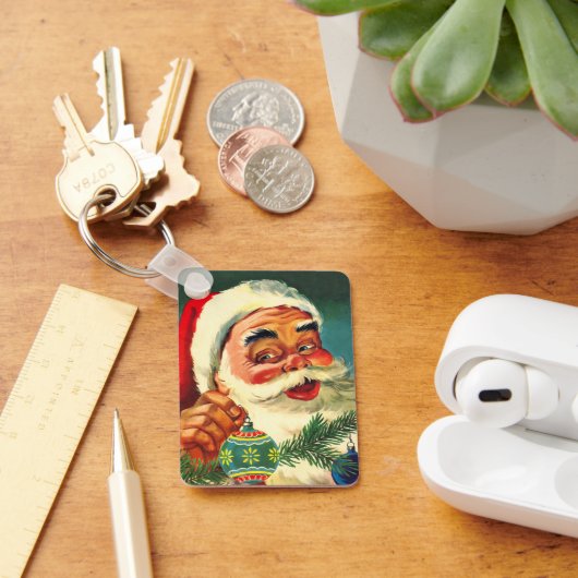Weihnachten, Jolly Retro 50's Weihnachtsmann Schlüsselanhänger (Schreibtisch)