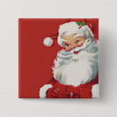 Weihnachten, Jolly Santa Claus Winking Button (Vorderseite)