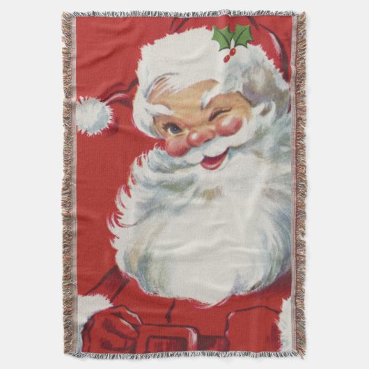 Weihnachten, Jolly Santa Claus Winking Decke (Vorderseite Vertikal)