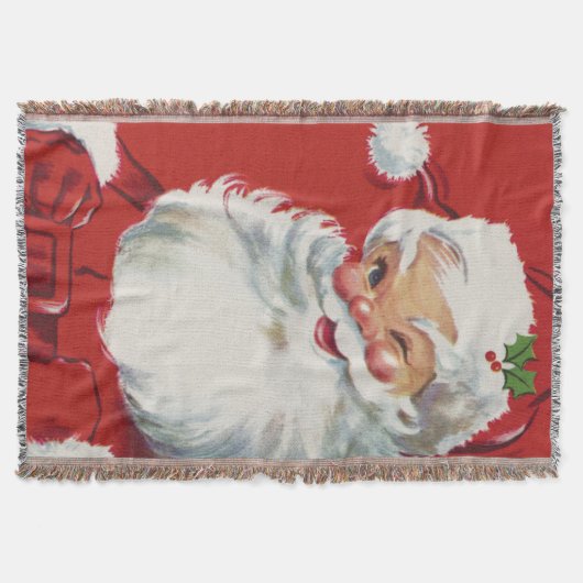Weihnachten, Jolly Santa Claus Winking Decke (Vorderseite)