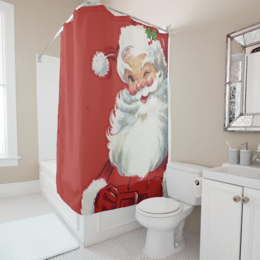 Weihnachten, Jolly Santa Claus Winking Duschvorhang (Beispiel)
