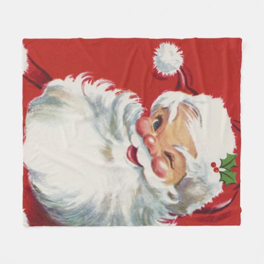 Weihnachten, Jolly Santa Claus Winking Fleecedecke (Vorderseite (Horizontal))