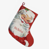 Weihnachten, Jolly Santa Claus Winking Großer Weihnachtsstrumpf (Vorderansicht (hängend))