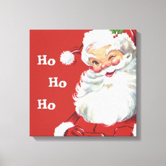 Weihnachten, Jolly Santa Claus Winking Leinwanddruck (Vorderseite)