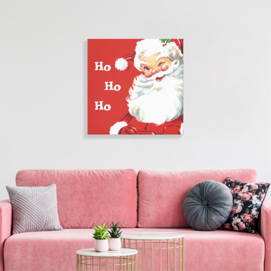 Weihnachten, Jolly Santa Claus Winking Leinwanddruck (Insitu (Wohnzimmer))
