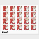 Weihnachten, Jolly Santa Claus Winking Quadratischer Aufkleber (Blatt)