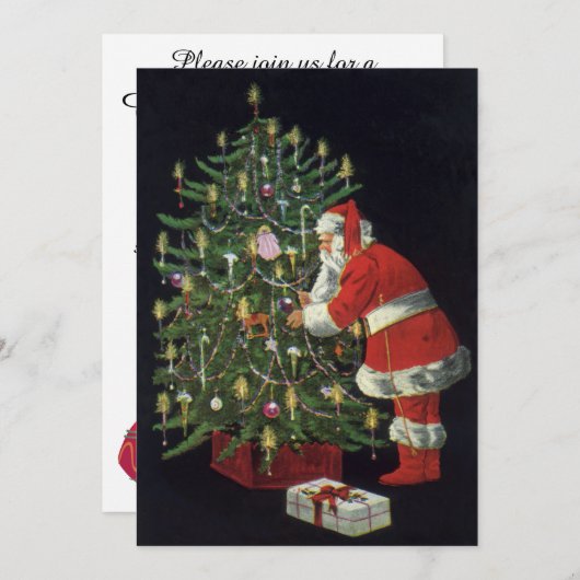 Weihnachten, Jolly Weihnachtsmann Einladung (Vorne/Hinten)