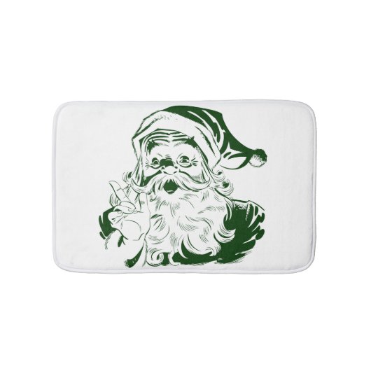 Weihnachten, Jolly Weihnachtsmann in Grün Badematte (Vorderseite)