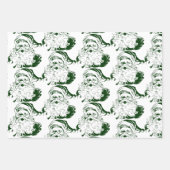 Weihnachten, Jolly Weihnachtsmann in Grün Geschenkpapier Set (Vorderseite)