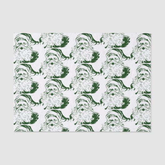 Weihnachten, Jolly Weihnachtsmann in Grün Seidenpapier (Vorderseite)