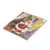 Weihnachten, Jolly Weihnachtsmann mit Geschenken Fliese (Seite)