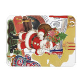 Weihnachten, Jolly Weihnachtsmann mit Geschenken Magnet (Horizontal)