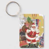 Weihnachten, Jolly Weihnachtsmann mit Geschenken Schlüsselanhänger (Vorderseite)