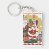 Weihnachten, Jolly Weihnachtsmann mit Geschenken Schlüsselanhänger (Vorderseite)