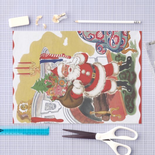 Weihnachten, Jolly Weihnachtsmann mit Geschenken Seidenpapier (Handwerk)