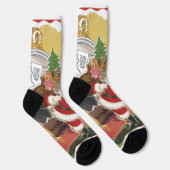 Weihnachten, Jolly Weihnachtsmann mit Geschenken Socken (Rechts)