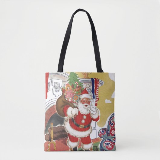 Weihnachten, Jolly Weihnachtsmann mit Geschenken Tasche (Vorderseite)