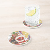 Weihnachten, Jolly Weihnachtsmann mit Geschenken Untersetzer (Seite)