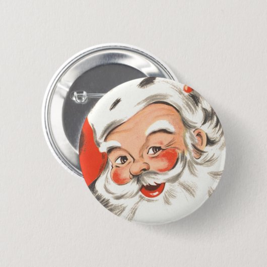 Weihnachten, Jolly Weihnachtsmann mit Lächeln Button (Vorne & Hinten)