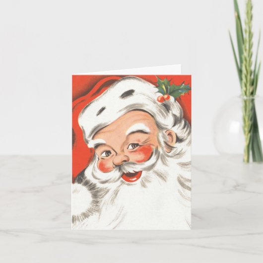 Weihnachten, Jolly Weihnachtsmann mit Lächeln Feiertagskarte (Vorderseite)