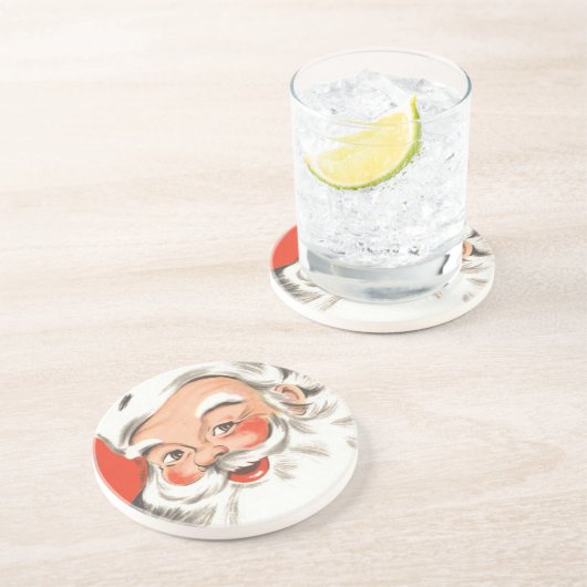 Weihnachten, Jolly Weihnachtsmann mit Lächeln Getränkeuntersetzer (Seite)