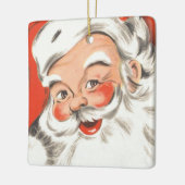 Weihnachten, Jolly Weihnachtsmann mit Lächeln Keramikornament (Links)