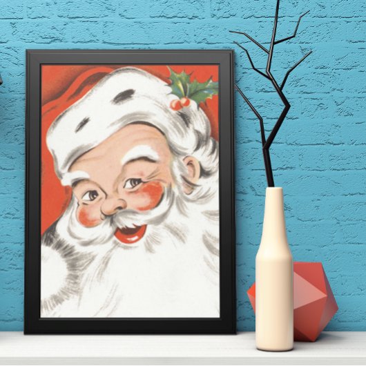 Weihnachten, Jolly Weihnachtsmann mit Lächeln Poster