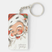 Weihnachten, Jolly Weihnachtsmann mit Lächeln Schlüsselanhänger (Rückseite)