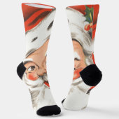 Weihnachten, Jolly Weihnachtsmann mit Lächeln Socken (Gewinkelt)