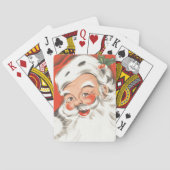 Weihnachten, Jolly Weihnachtsmann mit Lächeln Spielkarten (Rückseite)