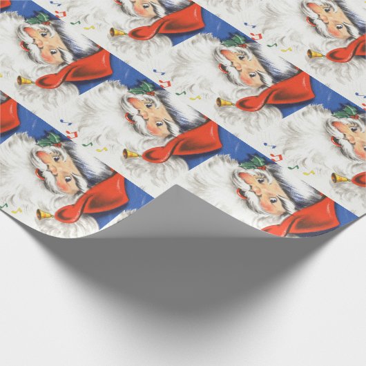 Weihnachten, Jolly Weihnachtsmann mit Musik Geschenkpapier (Ecke)