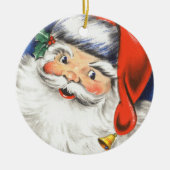 Weihnachten, Jolly Weihnachtsmann mit Musik Keramik Ornament (Vorne)