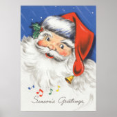 Weihnachten, Jolly Weihnachtsmann mit Musik Poster (Vorne)