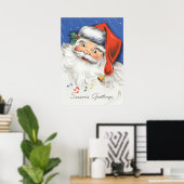 Weihnachten, Jolly Weihnachtsmann mit Musik Poster (Heimbüro)