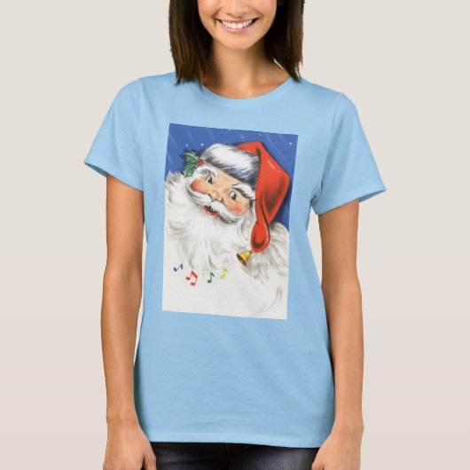 Weihnachten, Jolly Weihnachtsmann mit Musik T-Shirt (Vorderseite)