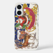 Weihnachten, Jolly Weihnachtsmann mit Schlitten Case-Mate iPhone Hülle (Rückseite)
