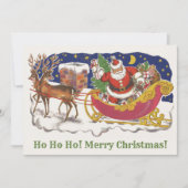 Weihnachten, Jolly Weihnachtsmann mit Schlitten Einladung (Vorderseite)