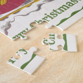 Weihnachten, Jolly Weihnachtsmann mit Schlitten Puzzle (Seite)