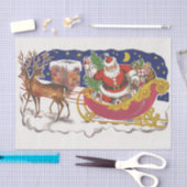 Weihnachten, Jolly Weihnachtsmann mit Schlitten Seidenpapier (Handwerk)