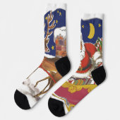 Weihnachten, Jolly Weihnachtsmann mit Schlitten Socken (Linkes Detail)