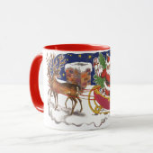 Weihnachten, Jolly Weihnachtsmann mit Schlitten Tasse (Vorderseite Links)