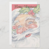 Weihnachten, Jolly Weihnachtsmann mit Seinem Hut Briefpapier (Vorne/Hinten)