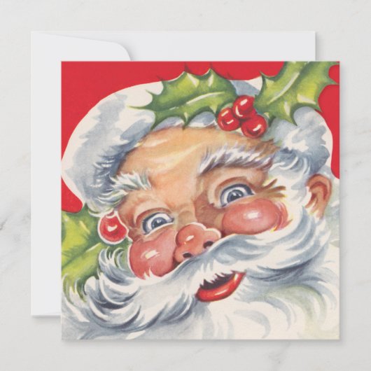 Weihnachten, Jolly Weihnachtsmann mit Seinem Hut Einladung (Vorderseite)