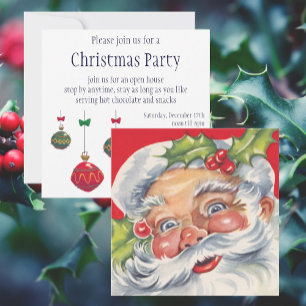 Weihnachten, Jolly Weihnachtsmann mit Seinem Hut Einladung