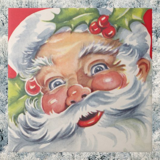 Weihnachten, Jolly Weihnachtsmann mit Seinem Hut Fliese